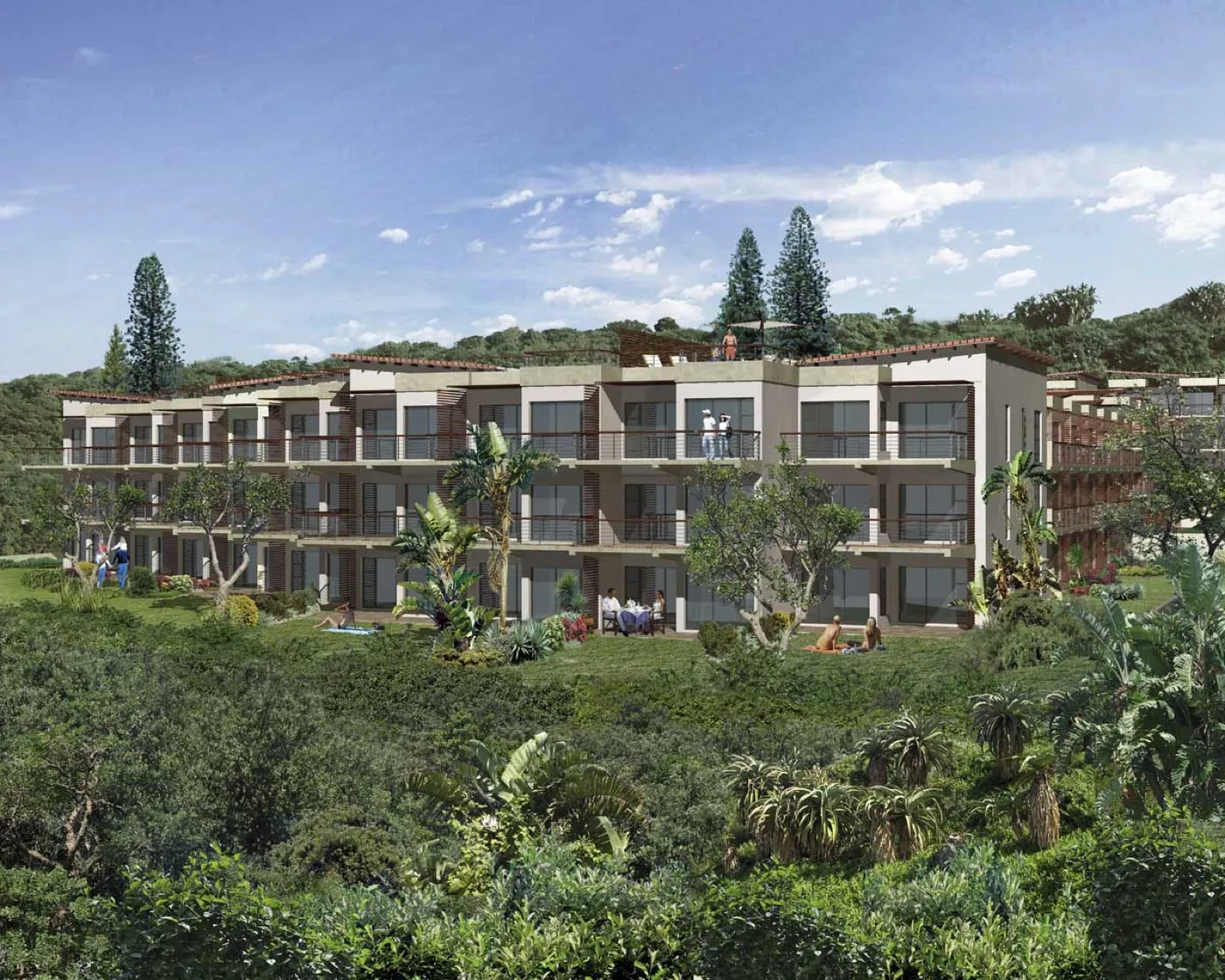 Rendering of a 126 unit beachfront condominium building